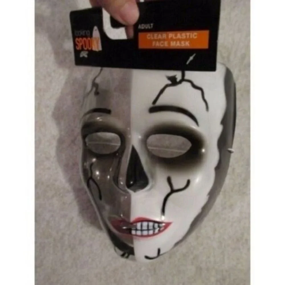 ZOMBIE MASK Halloween Costume Skeleton Scary Skull Split Face Horror New